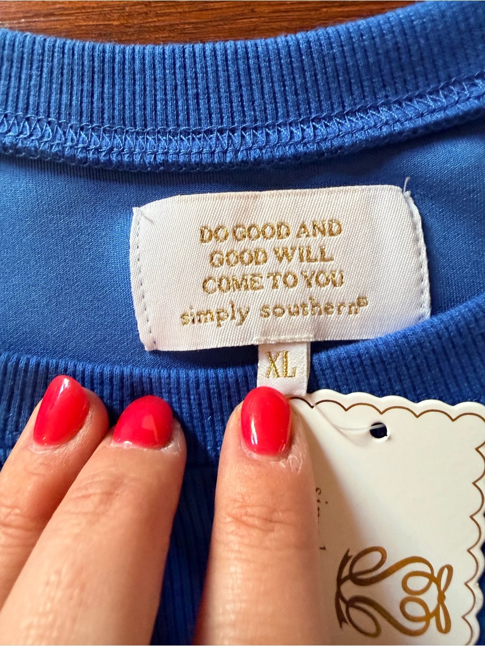 Simply southern blue Star Appliqué Sweatshirt - Picture 3 of 4